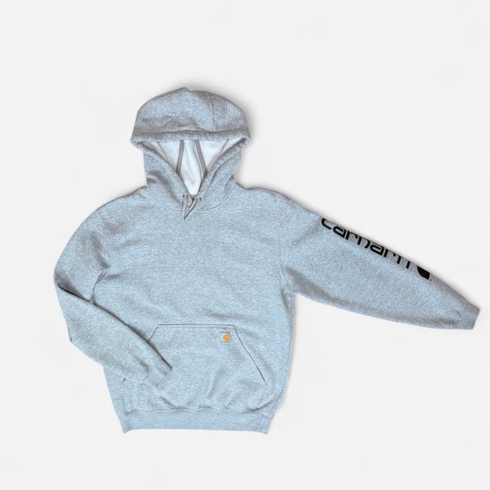 Carhartt Loose Fit Logo Sleeve Hoodie Gray Heather Mens Size M